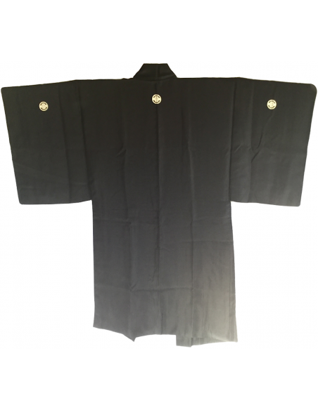 Rare Antique Man's samurai Haori kimono jacket Maruni Mokkou Montsuki ...