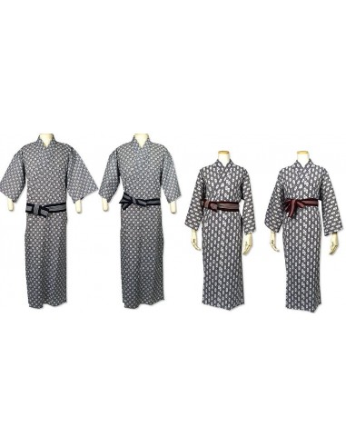 Men's Yukata Woven with dyed yarn and Obi belt set [wn-13] – 風香きもの