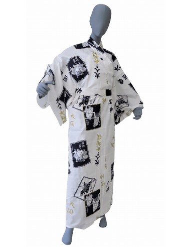 Men's Yukata Robe Japanese Summer Kimono SUMO Wrestler White – Maruhisa ...