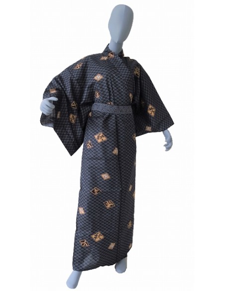 Men's Cotton Yukata : Japanese Traditional Clothes - Black Lattice – Kyoto  Maruhisa