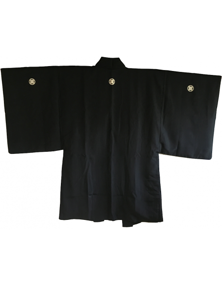 Men Vintage Samurai Haori Kimono Jacket Takanohane Montsuki Chushingura ...