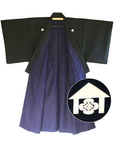 male black and purple kimono