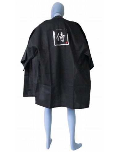 Men's Samurai Happi kimono jacket black cotton