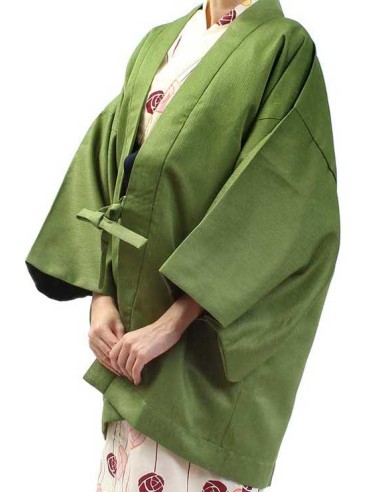 Traditional Haori Polyester Green tea Made in Japan