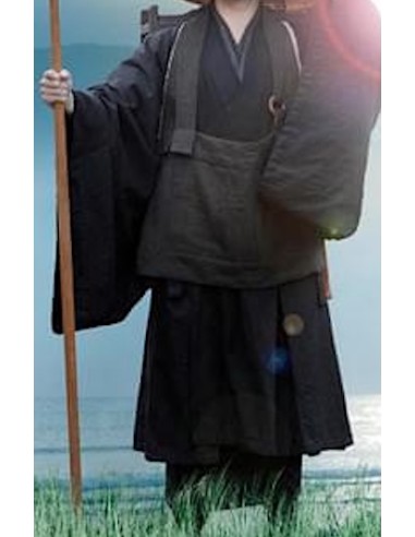 Traditional Black Silk Koromo – Japanese Buddhist Monk Robe | Kyoto Antique