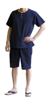 Summer outfit -Traditional Japanese T-shirt and shorts Set - KyotoKimonoShop